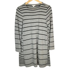 J. Jill striped long sleeve sweater pullover dress with pockets Small petite