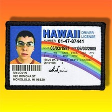 Superbad McLovin Driver&rsquo;s License Patch / Military Badge Tactical Hook 498