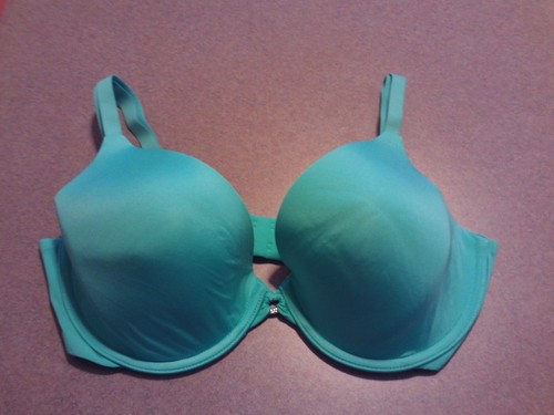 Victorias Secret Demi Bra RN54867 Green Underwire Padded Size 34DD