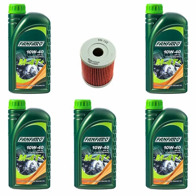 Huile Moteur Kit 10W40 5 Litre Filtre à Huile KN132 pour beta Alp Suzuki Dr-Z Rv - Photo 1/4