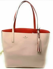 Kate Spade Lakeland Marina Reversible Pink/Red Leather Tote WKRU5342 NWT