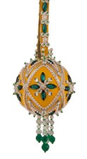 The Cracker Box Inc Christmas Ornament Kit Southwest on Yellow with Emerald acc
