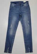 Justice Mid Rise Stretchy Blue Denim Jegging Jeans Kids Girls Size 16   