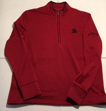 Callaway Weather Series Men  s Golf 1/2 Zip Pullover Red With Drawstring Size S
