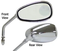 Universal Harley Chopper Bobber Chrome Magnifier Mirrors Pair Big Twin & Sporste