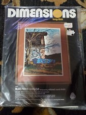 Dimensions Long Stitch Kit #2233 Blue Farm Wagon 16"x 20" 1983 Made in USA