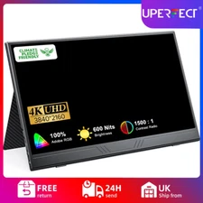 4K Portable Monitor, UPERFECT 15.6" 2*USB C 1500:1 600 cd/m² HDMI for Laptop PC