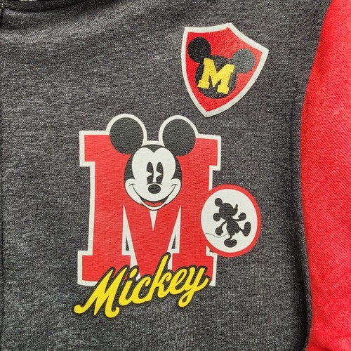 Disney Mickey Mouse Varsity Jacket Youth Kids XL Sherpa Lined Hooded Full Zip - Picture 5 of 14