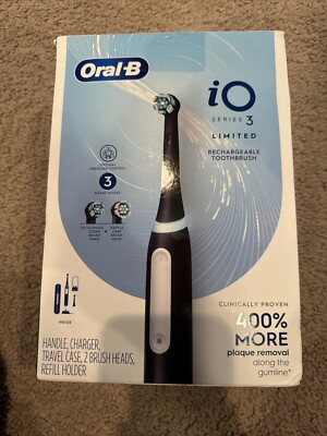 Oral-B iO Series 3 Limited Rechargeable Electric Toothbrush - Matte Black