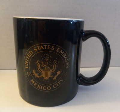 American Embassy Mexico City Coffee Mug Black U.S. Government.