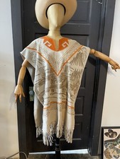 Vintage Poncho Burnt Suede Hecho En Mexico Luck Horseshoe Motiff Unisex
