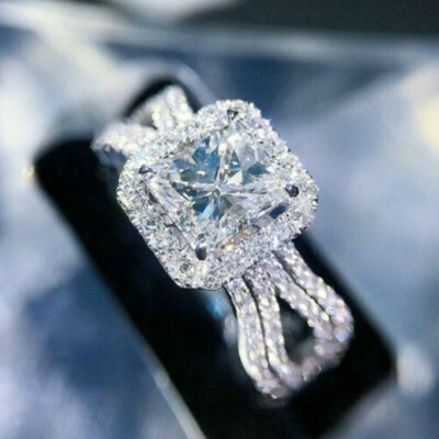 925 Silver Rings Gorgeous Cubic Zircon Women Anniversary Jewelry Sz 6-10