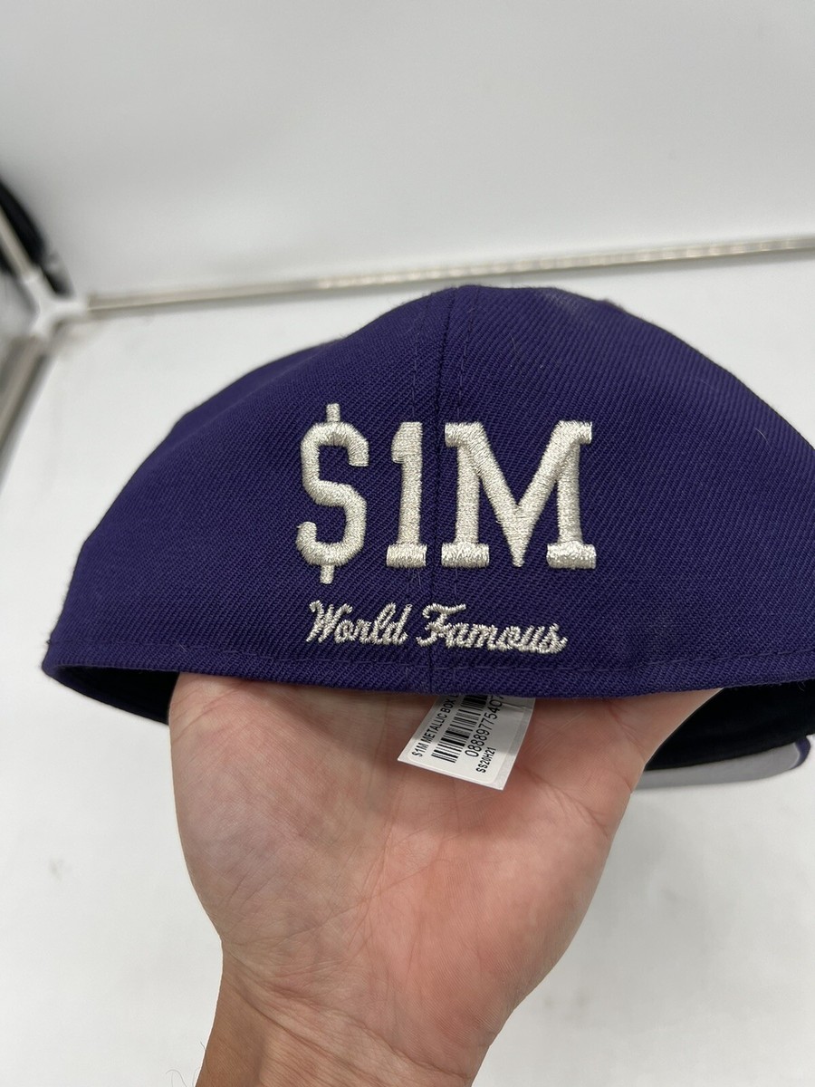 Supreme $1M Metallic Box Logo New Era SS20 Purple Chrome Silver New 7 3/8  New