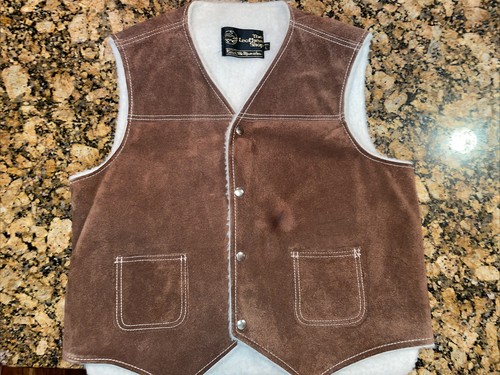 leather shop Sherpa lined Leather Vest 