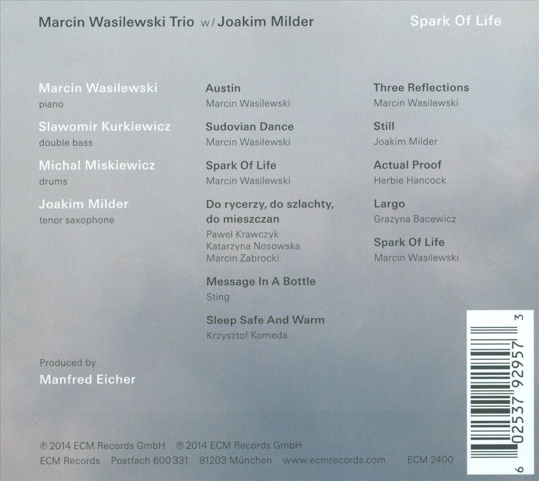 MARCIN WASILEWSKI TRIO SPARK OF LIFE NEW CD