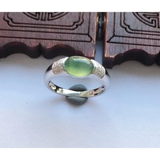 Natural Jade Oval Oval Egg Surface Smooth Opening Adjustable Ring Retro Creative