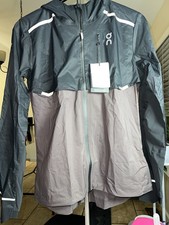 On Cloud Weather Jacket Lightweight Hooded Running , Black/Grey, Size Small