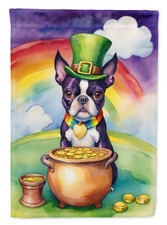 Caroline's Treasures Boston Terrier St Patrick's Day House Flag DAC5499CHF