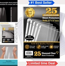 Sheet Protectors 100 Pack 4 Mil Heavyweight 8.5 x 11 Letter Clear Top Load for