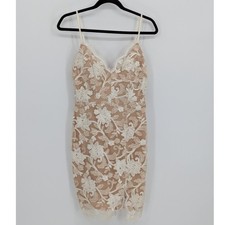 Emerald Sundae $89 Size 3 Nude White Floral Lace Sequin Bodycon Cocktail Dress
