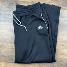Vintage 90s Adidas Mens Medium Drawstring Zip Ankle Sweatpants Joggers Black
