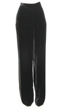 St John Knits Unhemmed Luxurious Velvet Pants Caviar Black Size 6 NWOT 795