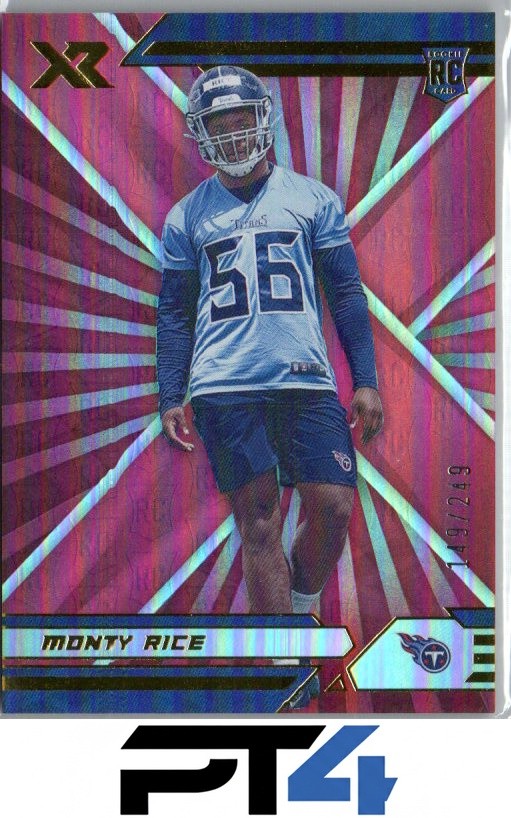 Monty Rice 2021 Panini XR #167 Red #/249 RC Tennessee Titans