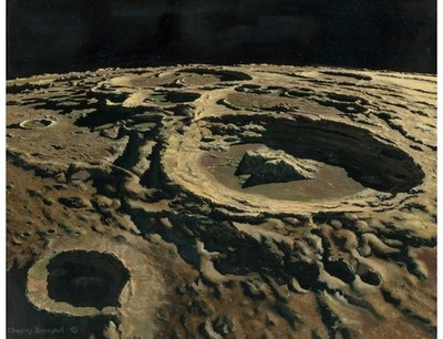 Chesley Bonestell - 50 Meilen über dem Mond A1-A4 Poster Tier Haustier Portrait Ari