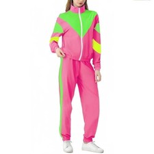 80s Track Suit Women Set 80s 90s Outfit Windbreaker Retro Color X-Large Pink