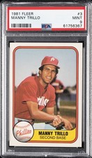 1981 FLEER #3 MANNY TRILLO PSA 9