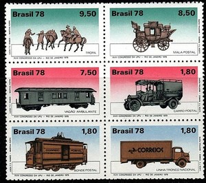 BRAZIL 1978 transport S/S MNH HORSES, TRAINS, CARRIDGE