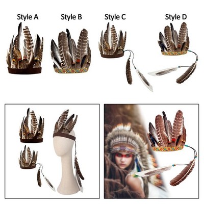 Feder Kopfschmuck Dekoration Häuptling Indianer Hut Haarband Stirnband für Festival