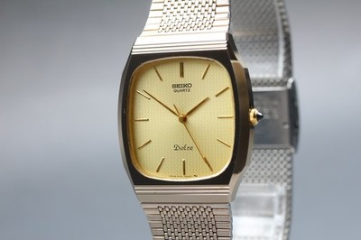 [Near MINT] Vintage SEIKO Dolce 7731-5090 Gold Dial Tungsten Quartz Herrenuhr