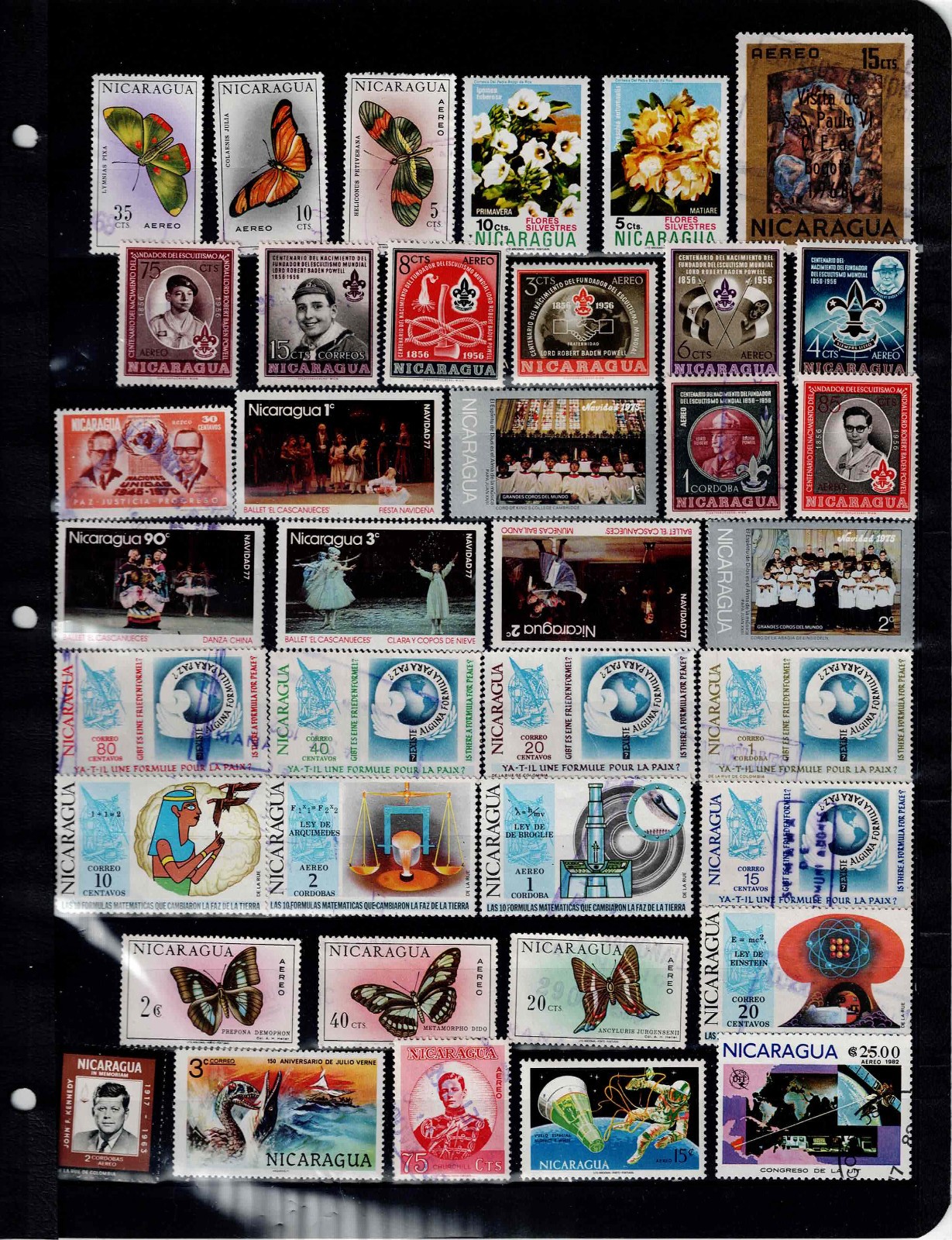 612 Different Stamps from Nicaragua Mint Hinged and Used