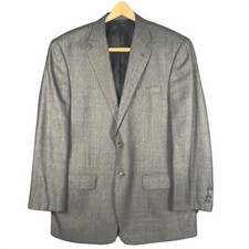 Jos A Bank Tailored Fit Travelers Houndstooth Wool Blazer Men's 42R Gray Plaid