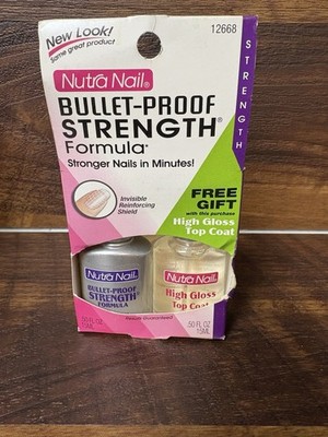 1- Nutra Nail Bullet Proof Strength+ High Gloss Top Coat #12668 (New/See Photos)