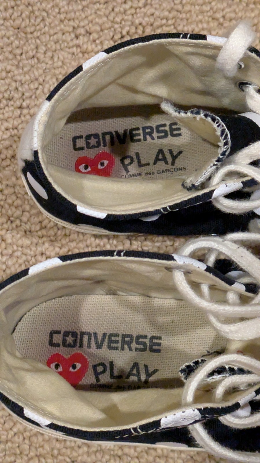 Converse Chuck Taylor Hi x CDG Comme Des Garcons PLAY Polka MNs 8 WMNs 10 EXC!