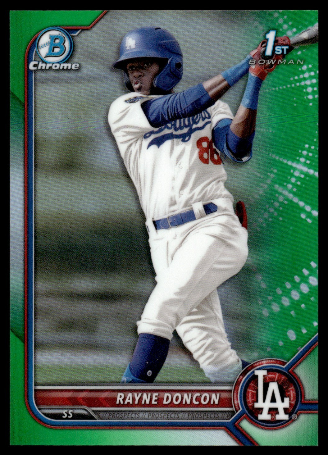 2022 1st Bowman Chrome Green Refractor Rayne Doncon #BCP-202 /99 Los Angeles