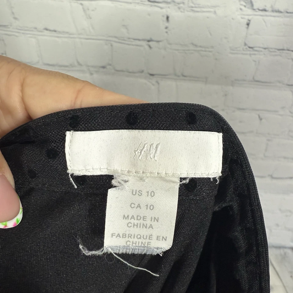 H&M Midi Skirt Women Size 10 Polka Dot Layered Tulle Goth Romantic Feminine - Image 4 of 4