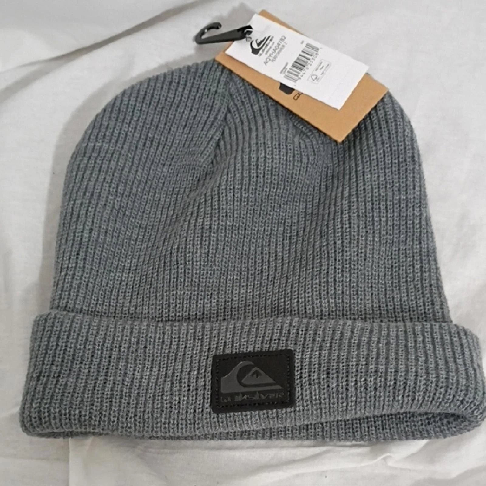NWT Quiksilver Gray Performer 2 Ribbed Beanie Osfm