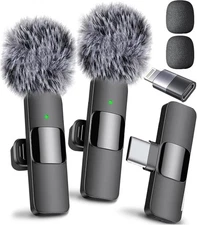 Latest Model - Professional Wireless Microphone for iPhone, iPad, Android, La...