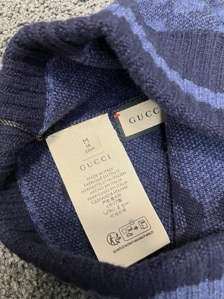 Gucci GG Cashmere Embroidered Beanie Hat Medium 6768274GABX-4469-M RRP £355 - Image 2 of 4