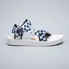SUICOKE DEPA-V2 OG-022V2 Navy White Checkerboard Vibram Slides Sandals Slippers