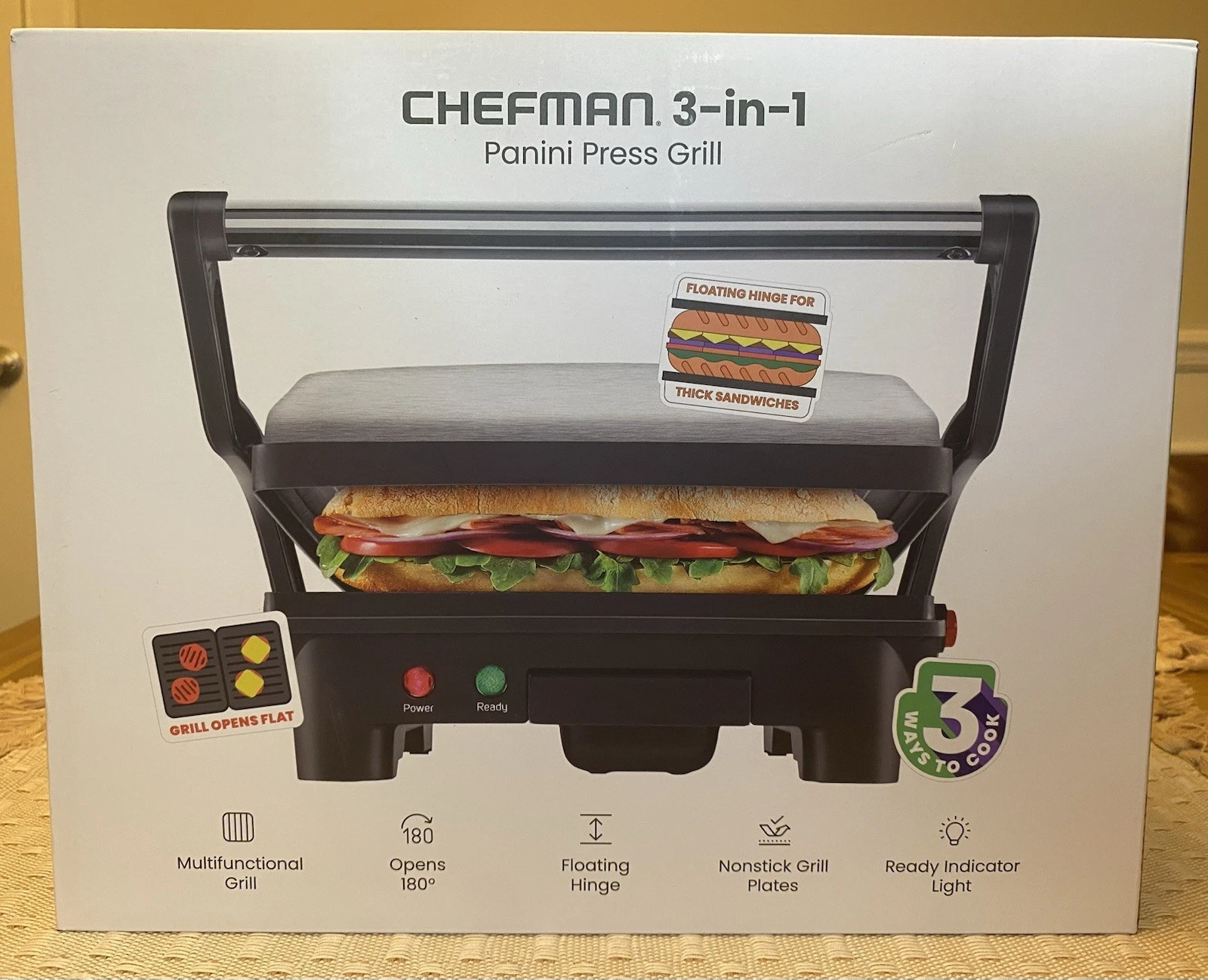 Chefman Electric Panini Press Grill and Gourmet Sandwich Maker
Opens in a new window or tab