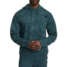 New Reebok Men Large RBK Flow Hoodie W3 Balsam Print Teal Logo Sweatshirt