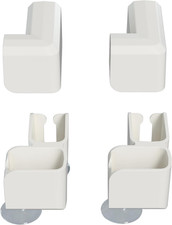 Dog Playpen Connectors,White,23.6",Right L-Shape,4-Pack  Use Dog Pen