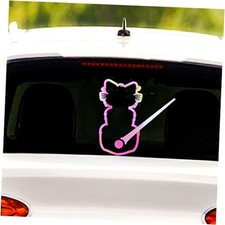 2pcs Cat Rear Window Wiper Decal Car Decoration Vinyl Decal Funny Rainbow White