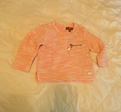 7 For All Mankind Baby Sweater Pink Knit Pullover Crewneck Long Sleeve 12-18M