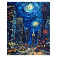 Paint by Number Adult City Canvas DIY Oil Painting Home Wall Art Decoration