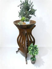 Tri Fold Wood Table Base, Plant Stand, Collapsible Folding Table Stand